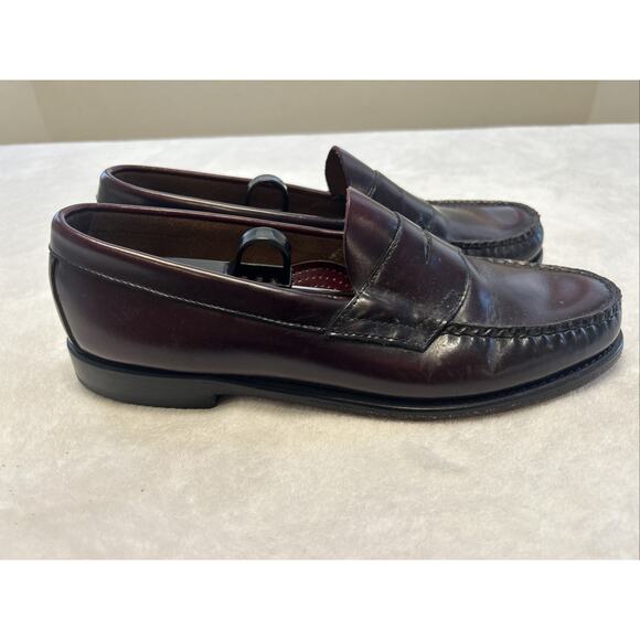 G.H. Bass Weejuns Men’s Size 10 D Burgundy Leather Loafers Slip On Dress Shoes - Picture 3 of 9